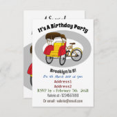 ペディカブ人力車の漫画イラストレーション 招待状 (正面/裏面)