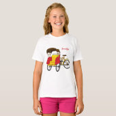 ペディカブ人力車の漫画イラストレーション Tシャツ (正面フル)