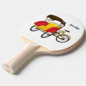 ペディキャブ リックシャーの漫画イラスト 卓球ラケット (正面アングル)