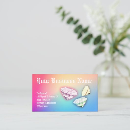 ペディキュアとラインストーンカスタムロイヤリティパンチ 名刺 (スタンド正面)