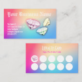 ペディキュアとラインストーンカスタムロイヤリティパンチ 名刺 (正面/裏面)