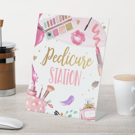 ペディキュアステーションスパパーティーメークアップグラマー誕生日 台座サイン (インサイチュ)