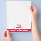 ペディキュアユーモアのあるピンクポーランドネイルサロン チラシ (手)