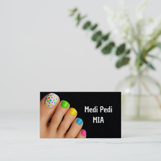 ペディキュアリスト テクニシャン ネイル テック vCard QR 名刺 (スタンド正面)
