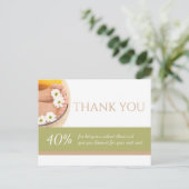 ペディキュア爪、 ネイルのデュカリストスパ感謝していサロンUクーポン ポストカード (スタンド正面)