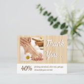 ペディキュア爪、 ネイルの竹竹ストライプの感謝していU ポストカード (スタンド正面)