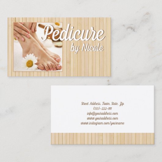 ペディキュア爪、 ネイルの経管主義足スパ竹のストライプ 名刺 (正面/裏面)