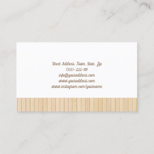 ペディキュア爪、 ネイルの経管主義足スパ竹のストライプ 名刺 (裏面)