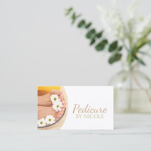 ペディキュア爪、 ネイルペデュクリスト足スパカモミール 名刺 (スタンド正面)