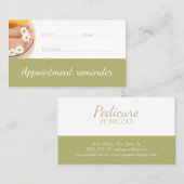 ペディキュア爪、 ネイルPedicurist次の訪問リマインダカード 名刺 (正面/裏面)