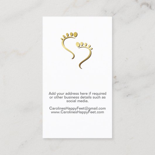 ペディキュア足チロ気にポジストポディトラスト 名刺 (裏面)