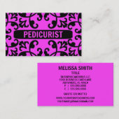 ペディキュリスト熱ピンクダマスクの名刺 名刺 (正面/裏面)