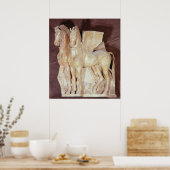 ペディメントの翼を持つ馬2頭 ポスター (キッチン)