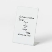 ペデスタルあなたのデザインまたは写真のアップロードに署名 台座サイン (正面)