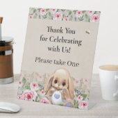 ペデスタルかわいいデザインと赤ちゃんシャワーのためのサイン。 台座サイン (インサイチュ)