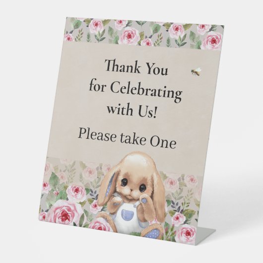 ペデスタルかわいいデザインと赤ちゃんシャワーのためのサイン。 台座サイン (正面)