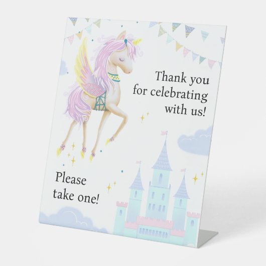 ペデスタルのサイン「お願い一つ取りなさい!」赤ちゃんシャワー。 台座サイン (正面)