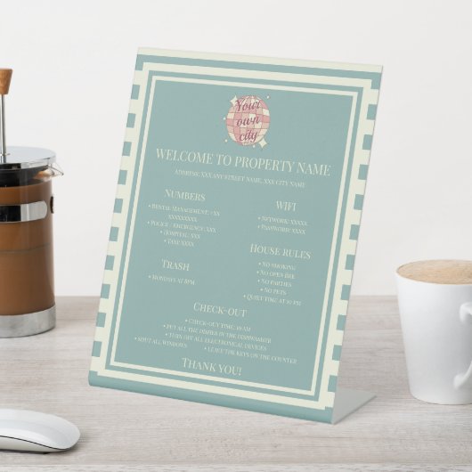 ペデスタルサインウェルカムハウスルール都市名 台座サイン (インサイチュ)