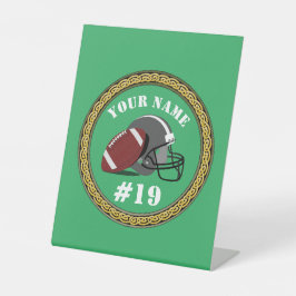 ペデスタルサインフットボール – 名前と番号を追加 台座サイン