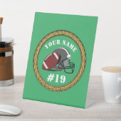 ペデスタルサインフットボール – 名前と番号を追加 台座サイン (インサイチュ)