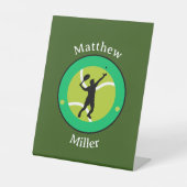 ペデスタルサイン – テニスプレーヤーパーソナライズされた- 台座サイン (正面)