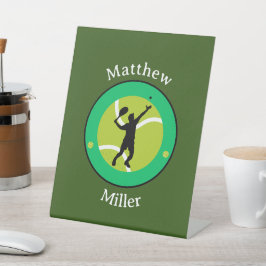 ペデスタルサイン – テニスプレーヤーパーソナライズされた- 台座サイン