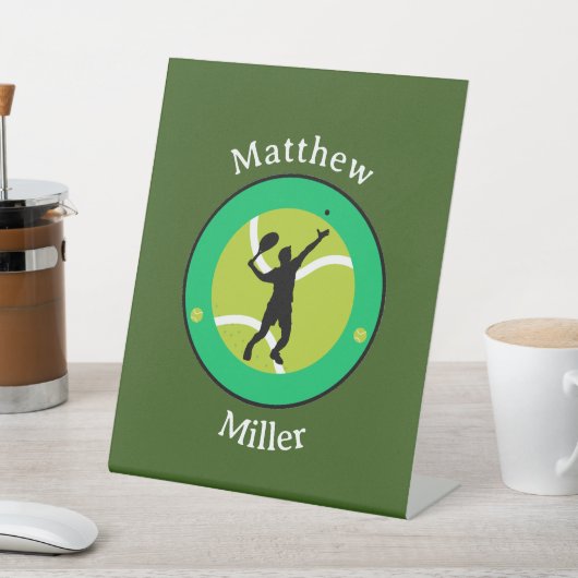 ペデスタルサイン – テニスプレーヤーパーソナライズされた- 台座サイン (インサイチュ)