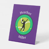 ペデスタルサイン – テニスプレーヤーパーソナライズされた- 台座サイン (正面)