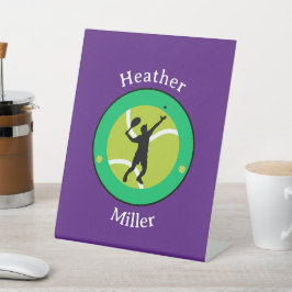 ペデスタルサイン – テニスプレーヤーパーソナライズされた- 台座サイン