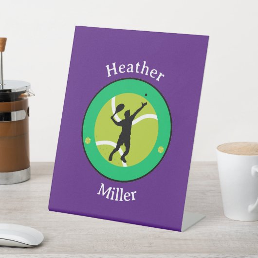 ペデスタルサイン – テニスプレーヤーパーソナライズされた- 台座サイン (インサイチュ)