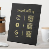 ペデスタルサイン - Connect With Us QRディスプレイ 台座サイン (インサイチュ)