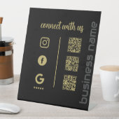 ペデスタルサイン – Connect With Us QRディスプレイ (B) 台座サイン (インサイチュ)