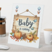 ペデスタルテーブル看板 – 秋のベビーシャワー 台座サイン (インサイチュ)