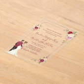 ペデスタル標識 アクリル招待状 (レイダウン)