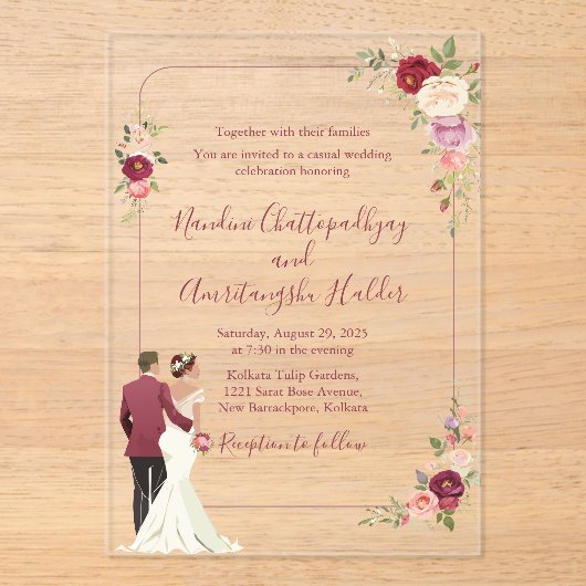 ペデスタル標識 アクリル招待状 (正面)