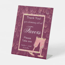 ペデスタル用のシャンパングラス2杯 台座サイン