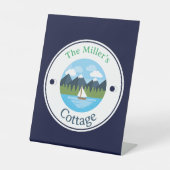 ペデスタル記号 – コテージパーソナライズされた- – 名前の追加 台座サイン (正面)