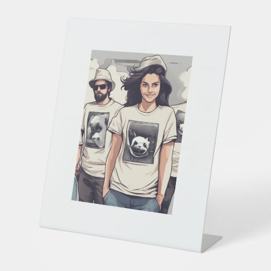 ペデスタル記号、4" X 6" 台座サイン (正面)