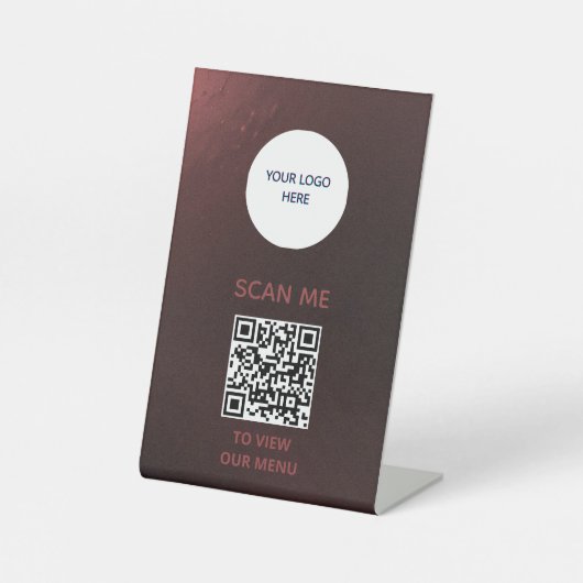 ペデスタル記号 – QRメニュー表示 台座サイン (正面)