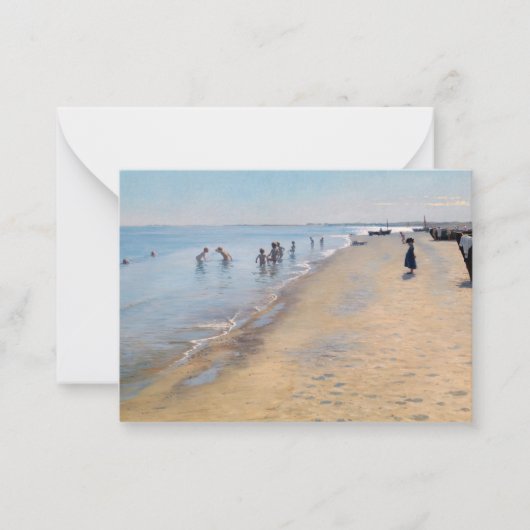 ペデール・セヴェリン・クロイヤー - スカゲンのビーチでの夏の日 ノートカード (正面)