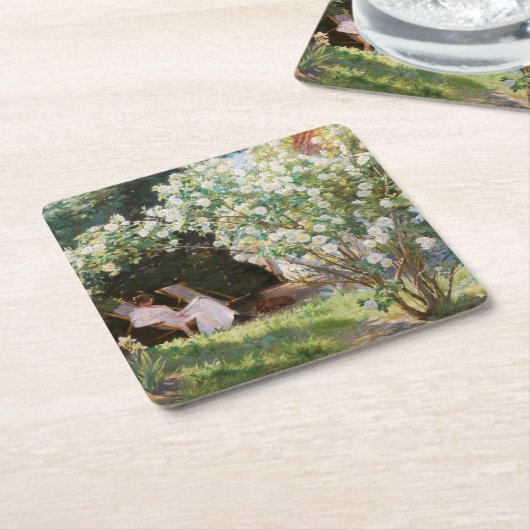 ペデ・セヴェリン・クロイヤー - バラ スクエアペーパーコースター (アングル)