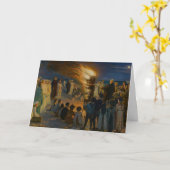 ペデ・セヴェリン・クロイヤー - 夏至の夜の焚き火 カード (黄色い花)