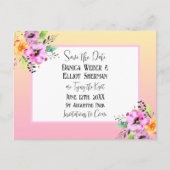 ペトエレガントニアフローラ結婚式の日付を保存 ポストカード (正面)
