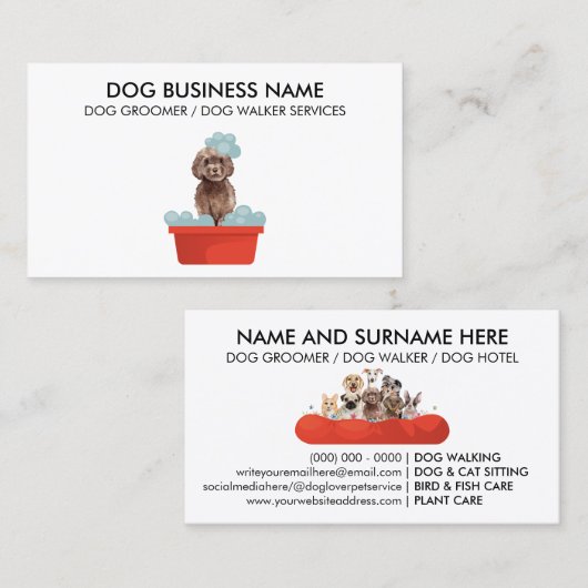 ペトケア獣医ペットシッター・ウォーカー犬のホテル店 名刺 (正面/裏面)