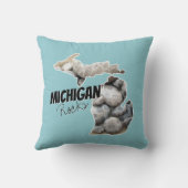 ペトスキーの石が詰まったミシガンシルエット クッション (裏面)