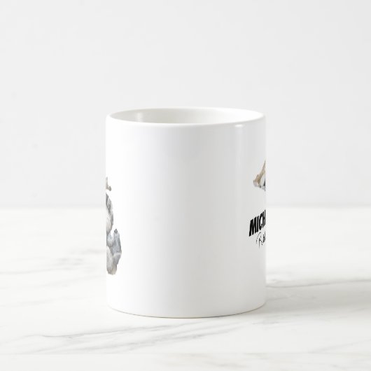ペトスキーの石が詰まったミシガンシルエット コーヒーマグカップ (中央)