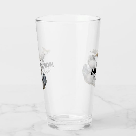 ペトスキーの石が詰まったミシガンシルエット タンブラーグラス (右)