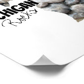 ペトスキーの石が詰まったミシガンシルエット ポスター (角)