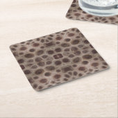 ペトスキーストーンミシガン州石化石 スクエアペーパーコースター (アングル)