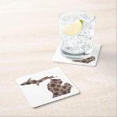 ペトスキーストーンミシガン州石化石 スクエアペーパーコースター (インサイチュ)